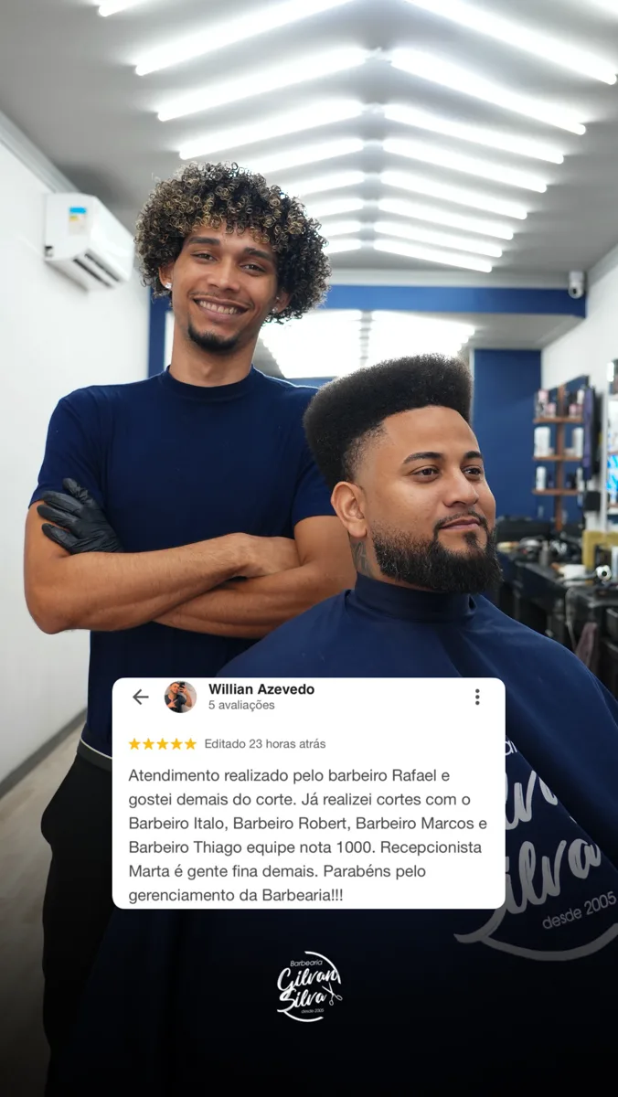 Depoimento de cliente da Barbearia Gilvan Silva
