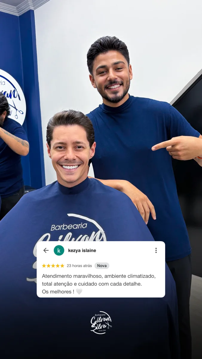 Depoimento de cliente da Barbearia Gilvan Silva