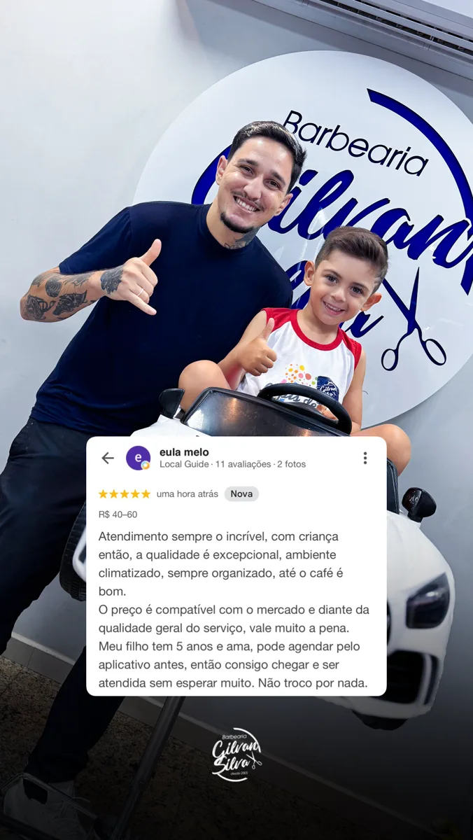 Depoimento de cliente da Barbearia Gilvan Silva